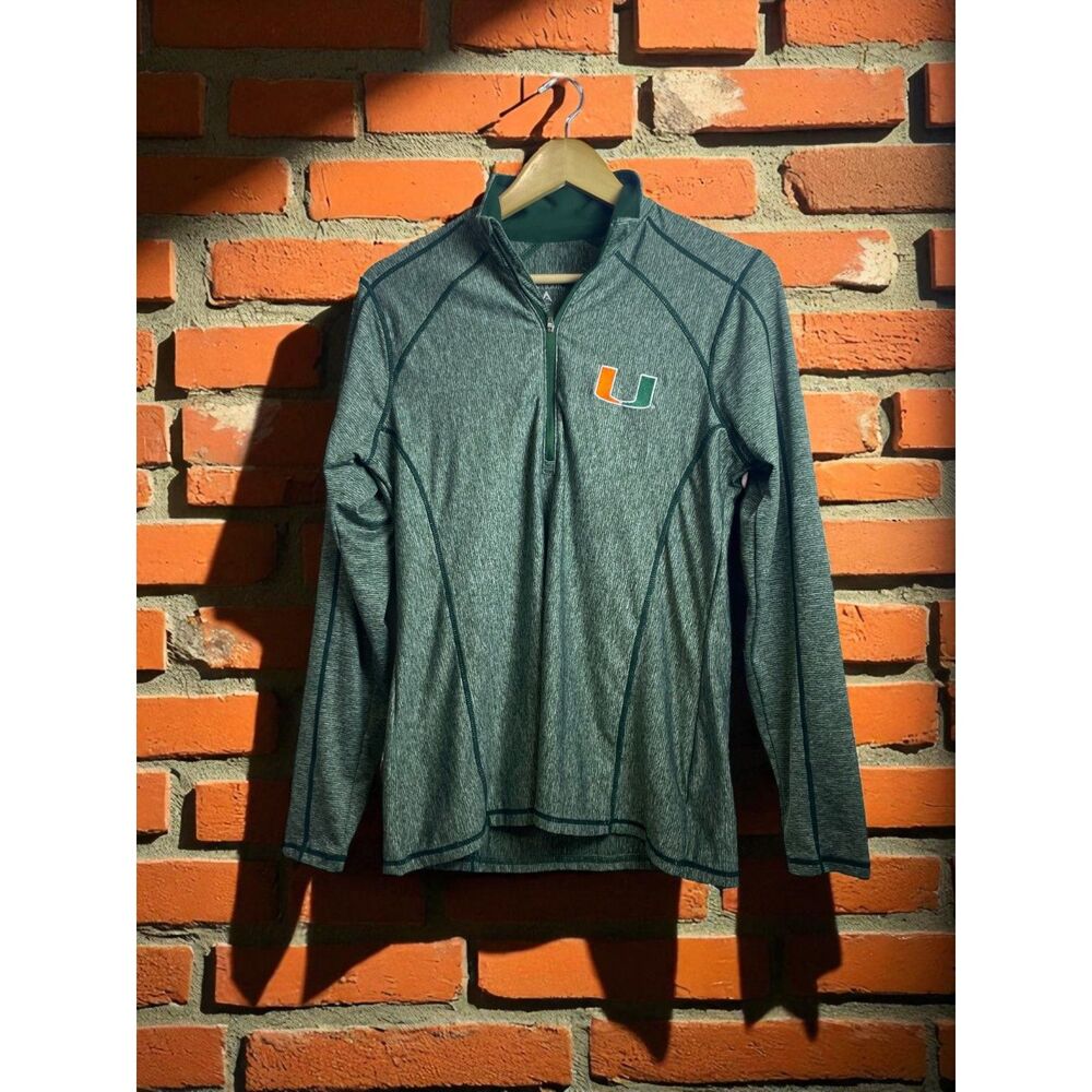 University of Miami Hurricanes Quarter-Zip Pullover - Antigua - Women’s M